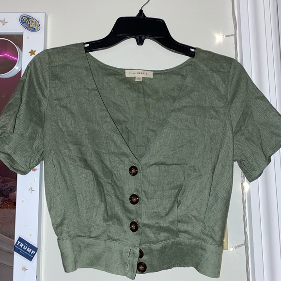 l.a. hearts v neck crop top - Picture 1 of 1